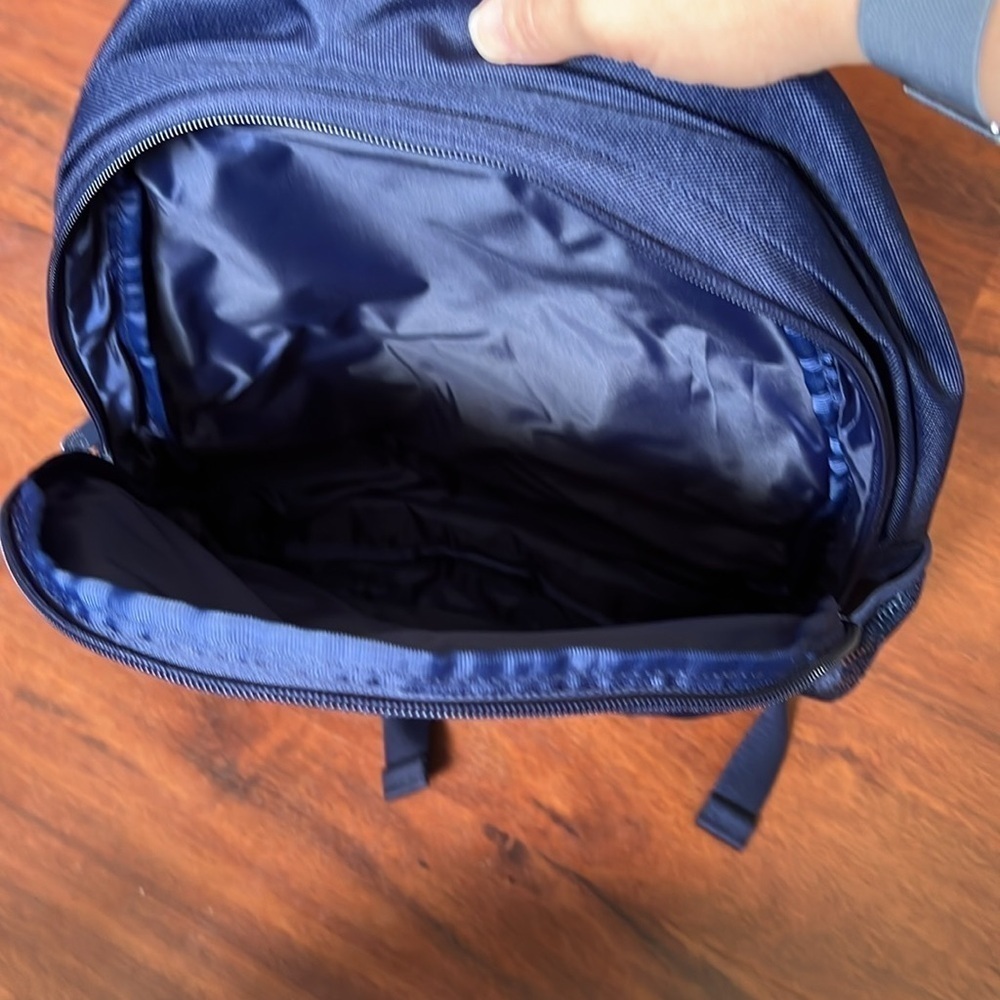 VS Pink Ivy Classic Canvas Backpack in Midnight Navy adjustable polyester zipper - Picture 9 of 10